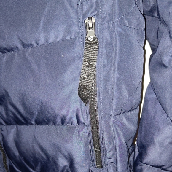 DKNY Women's Dark Blue Hooded Puffer Jacket - Picture 5 of 9